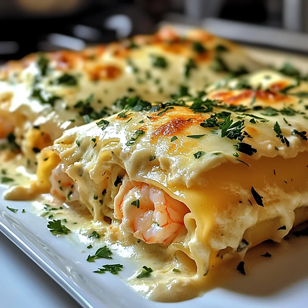 Dive into Decadence: Shrimp & Crab Alfredo Lasagna Roll-Ups You’ll Crave