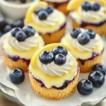 Juicy Mini Lemon Blueberry Cheesecakes