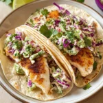 Air Fryer Fish Tacos with Cilantro Lime Slaw