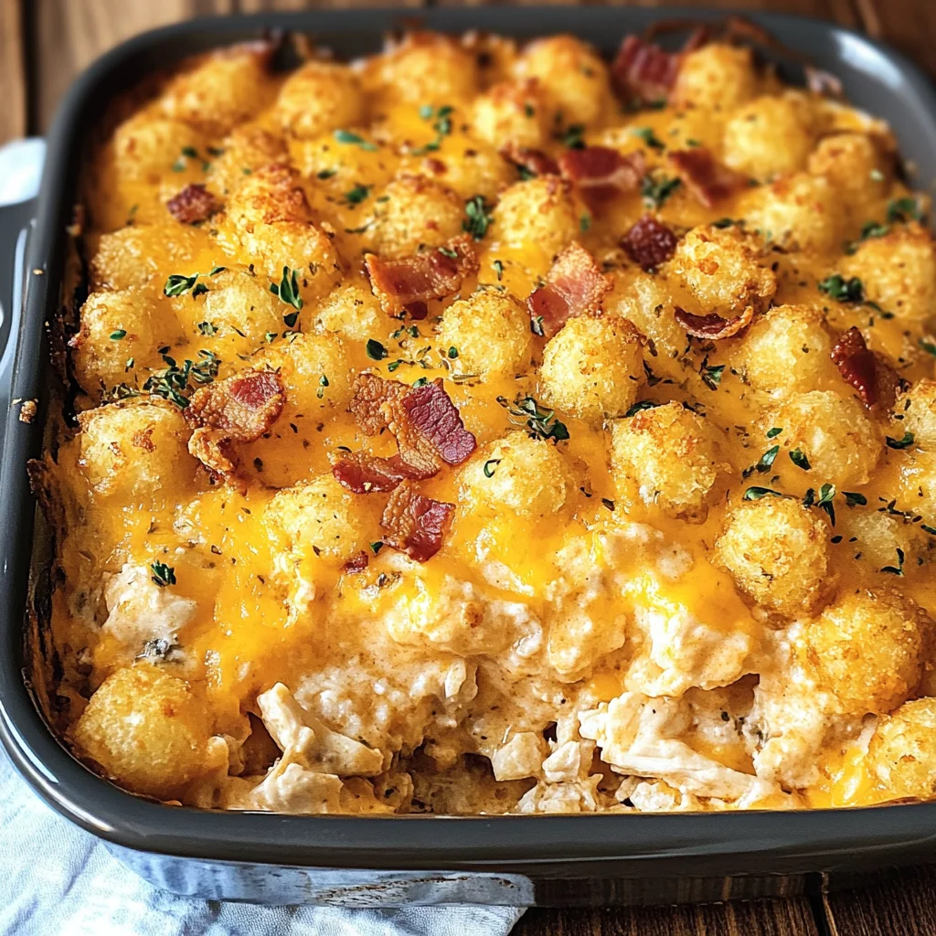 Cracked Out Chicken Tater Tot Casserole
