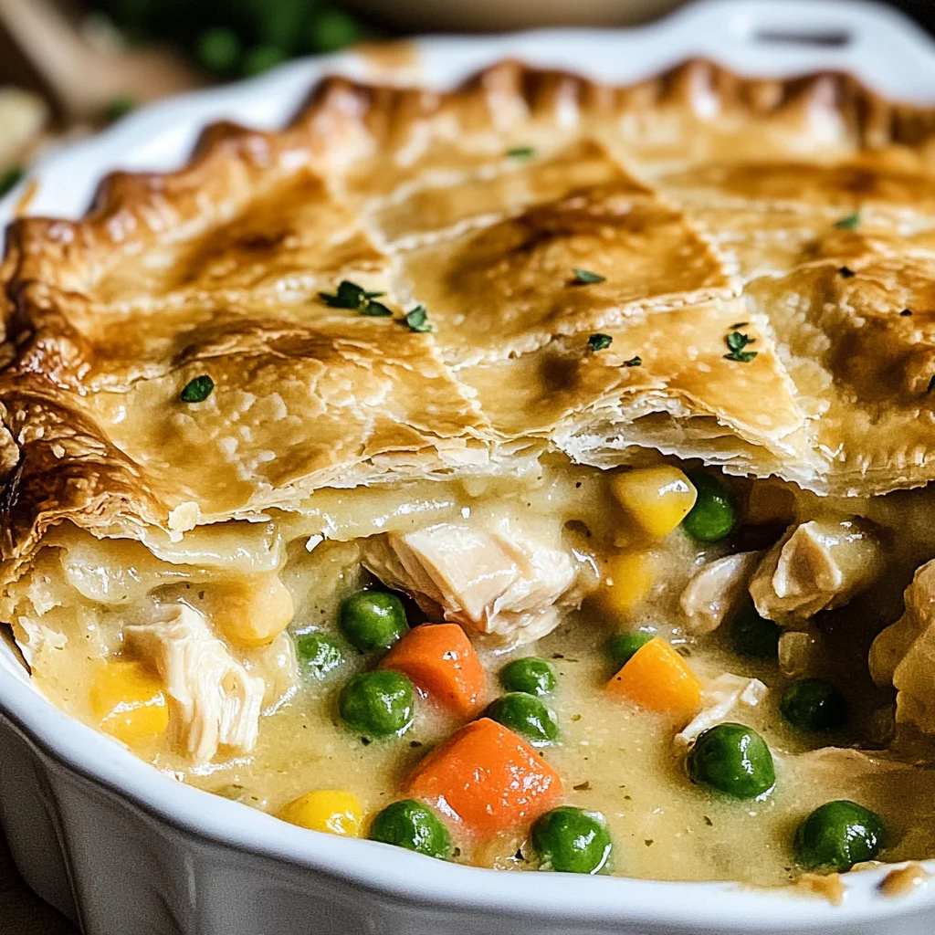 Homemade Chicken Pot Pie with Flaky Crust and Creamy Filling