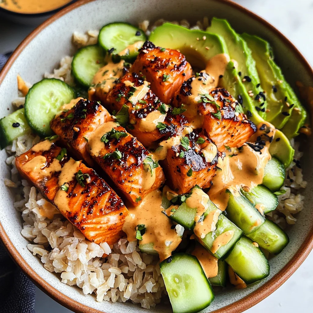Honey Glazed Salmon Rice Bowls