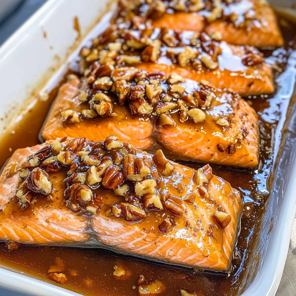 Maple Pecan Glazed Salmon