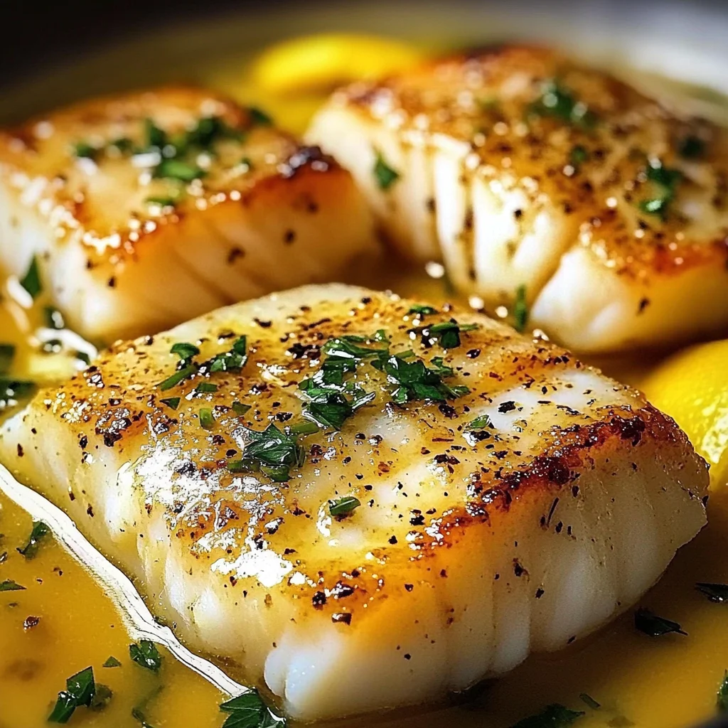 Pan Fried Cod with Lemon Butter Sauce