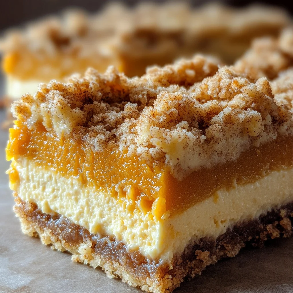 Pumpkin Cheesecake Bars with Streusel