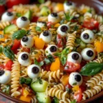Recipe: Eyeball Pasta Salad – Creepy pasta salad with mozzarella eyeballs