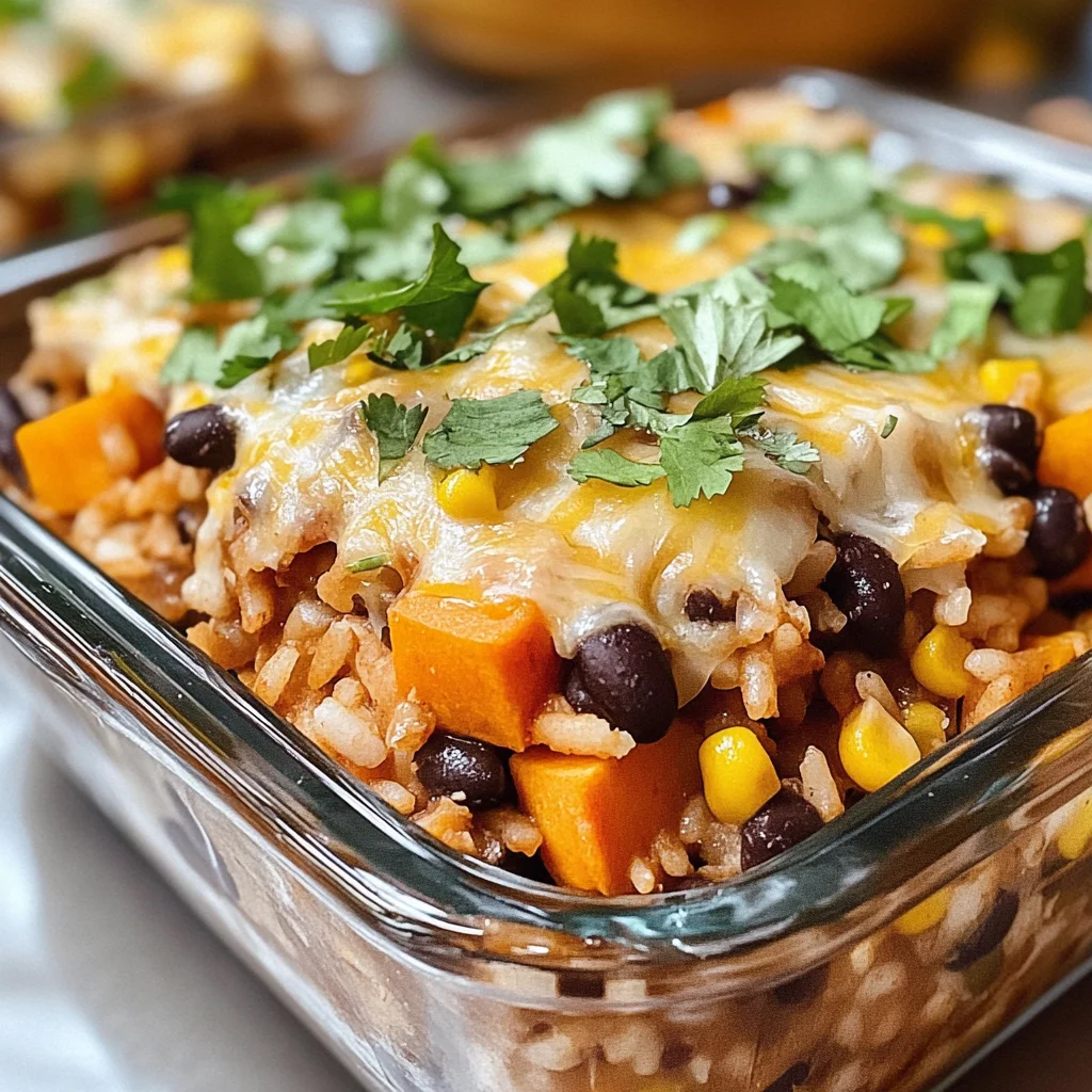 Rice and Bean Casserole with Sweet Potatoes