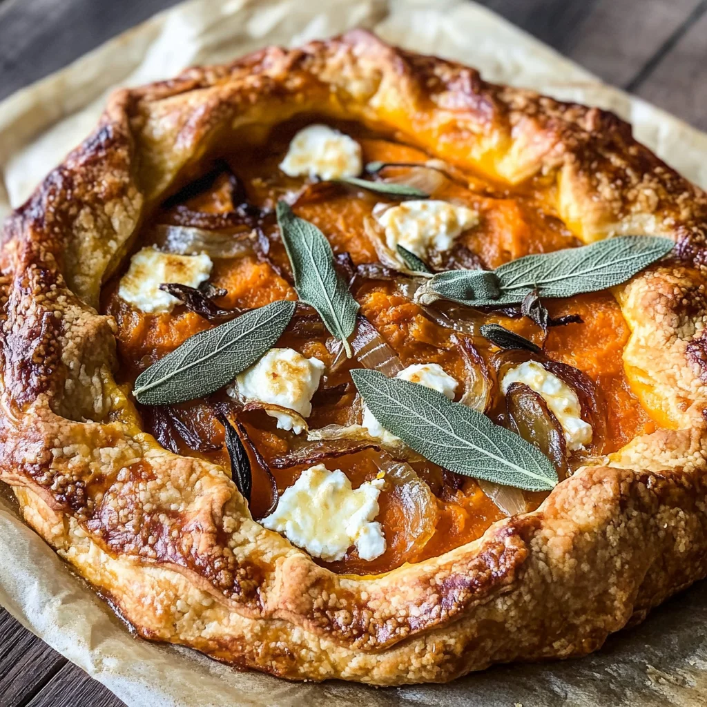 Savory Pumpkin Galette with Goat Cheese