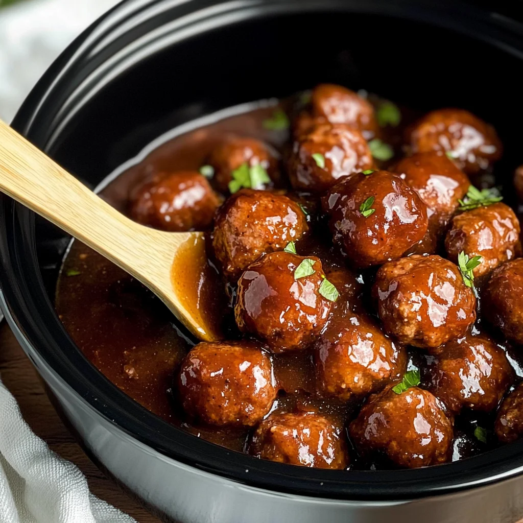 Slow Cooker Apple Butter Meatballs