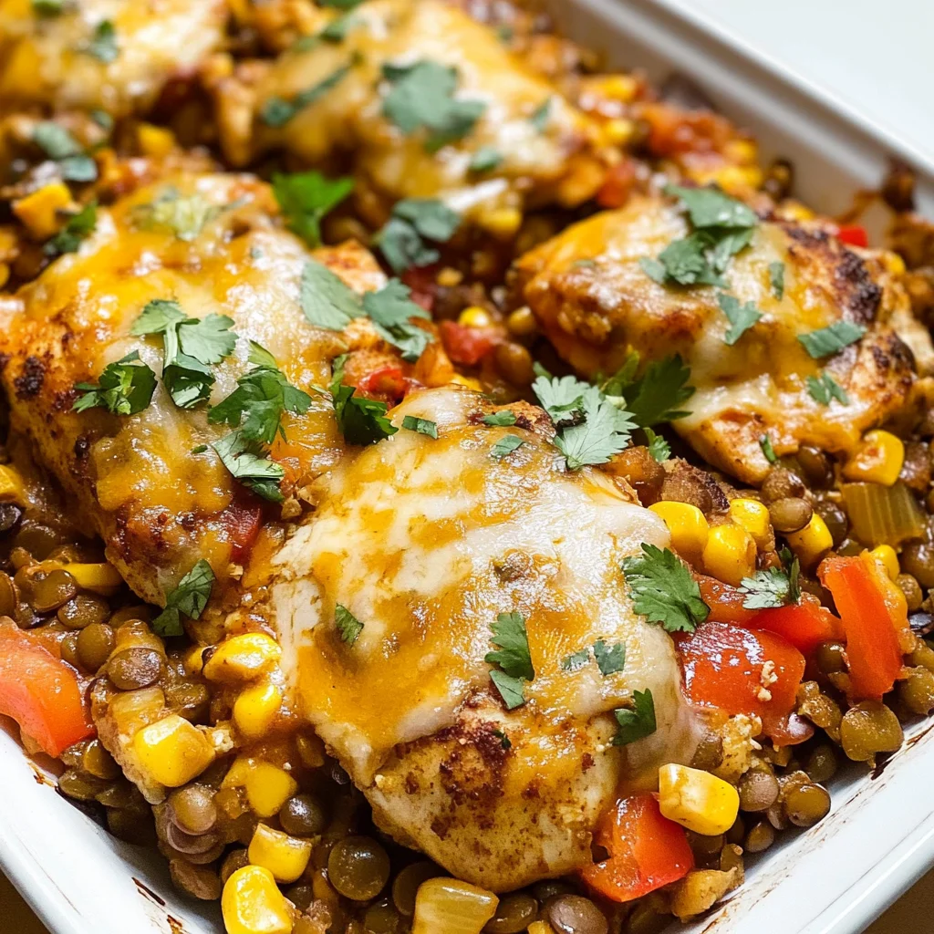 Tex Mex Chicken and Lentil Casserole