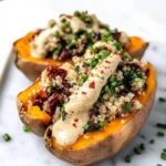 Vegan Stuffed Sweet Potatoes with Mediterranean Quinoa