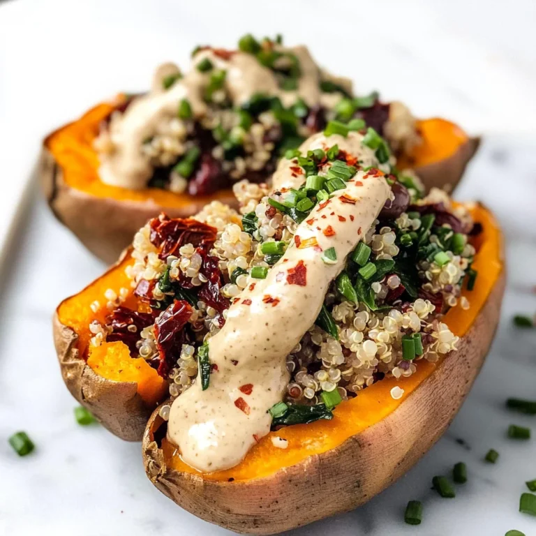 Vegan Stuffed Sweet Potatoes with Mediterranean Quinoa
