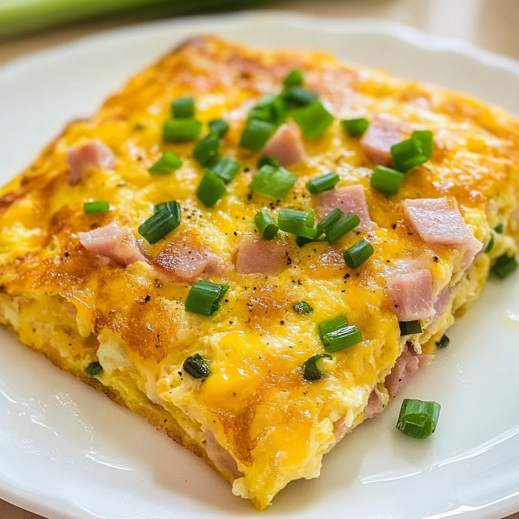 Baked Ham and Cheese Omelet