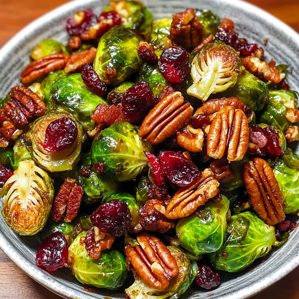 Brussels Sprouts with Bacon, Pecans, and Cranberries