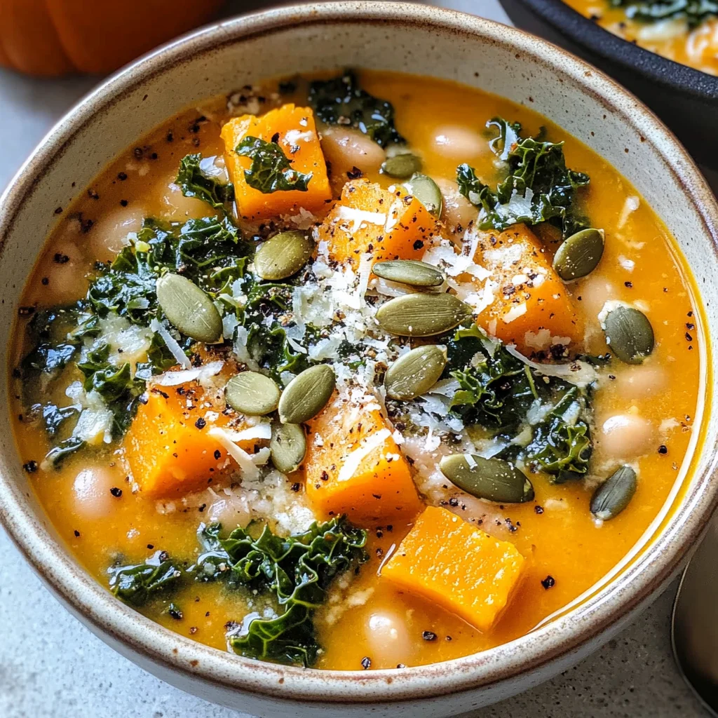 Butternut Squash, Kale, and White Bean Soup