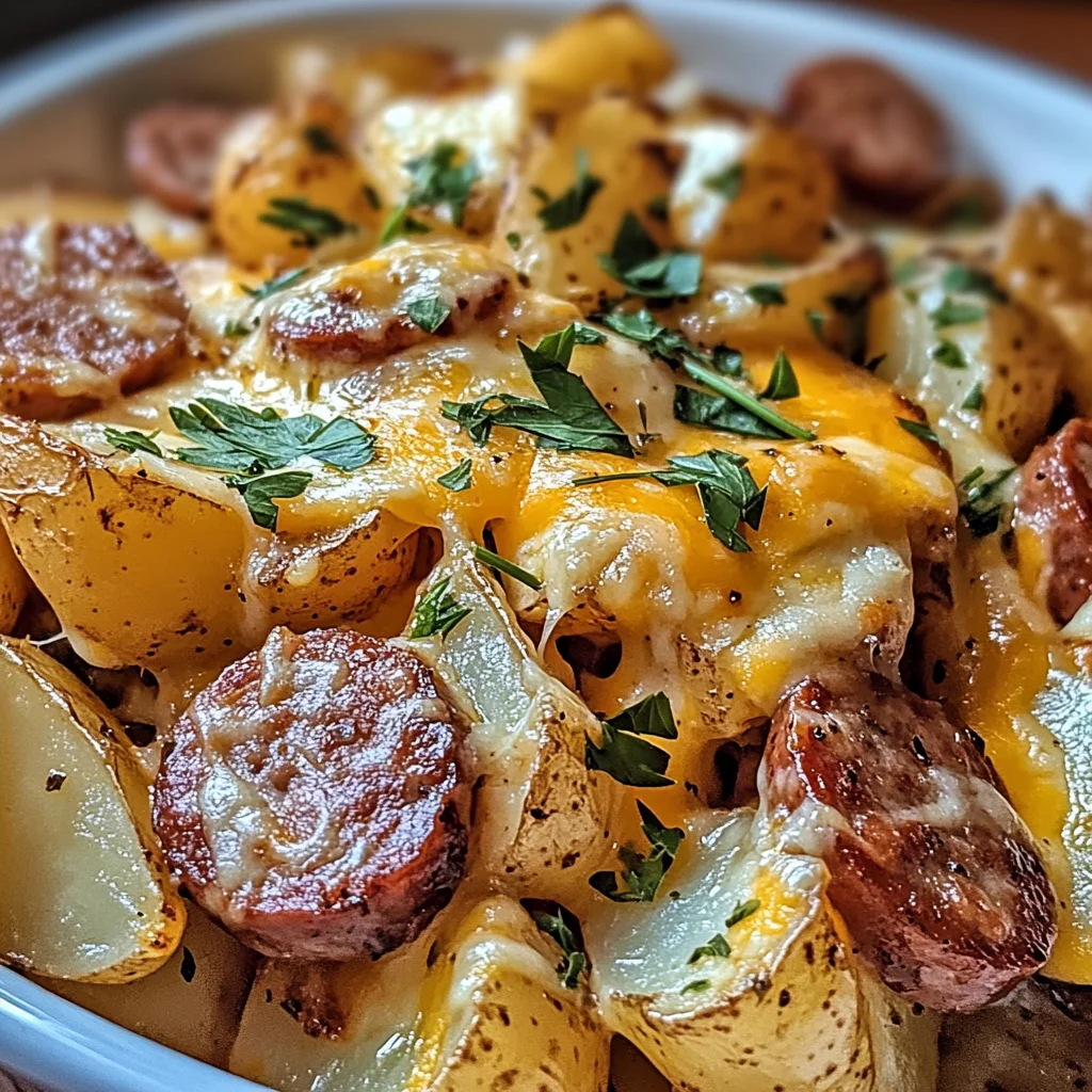 Cheesy Ranch Potatoes and Smoked Sausage