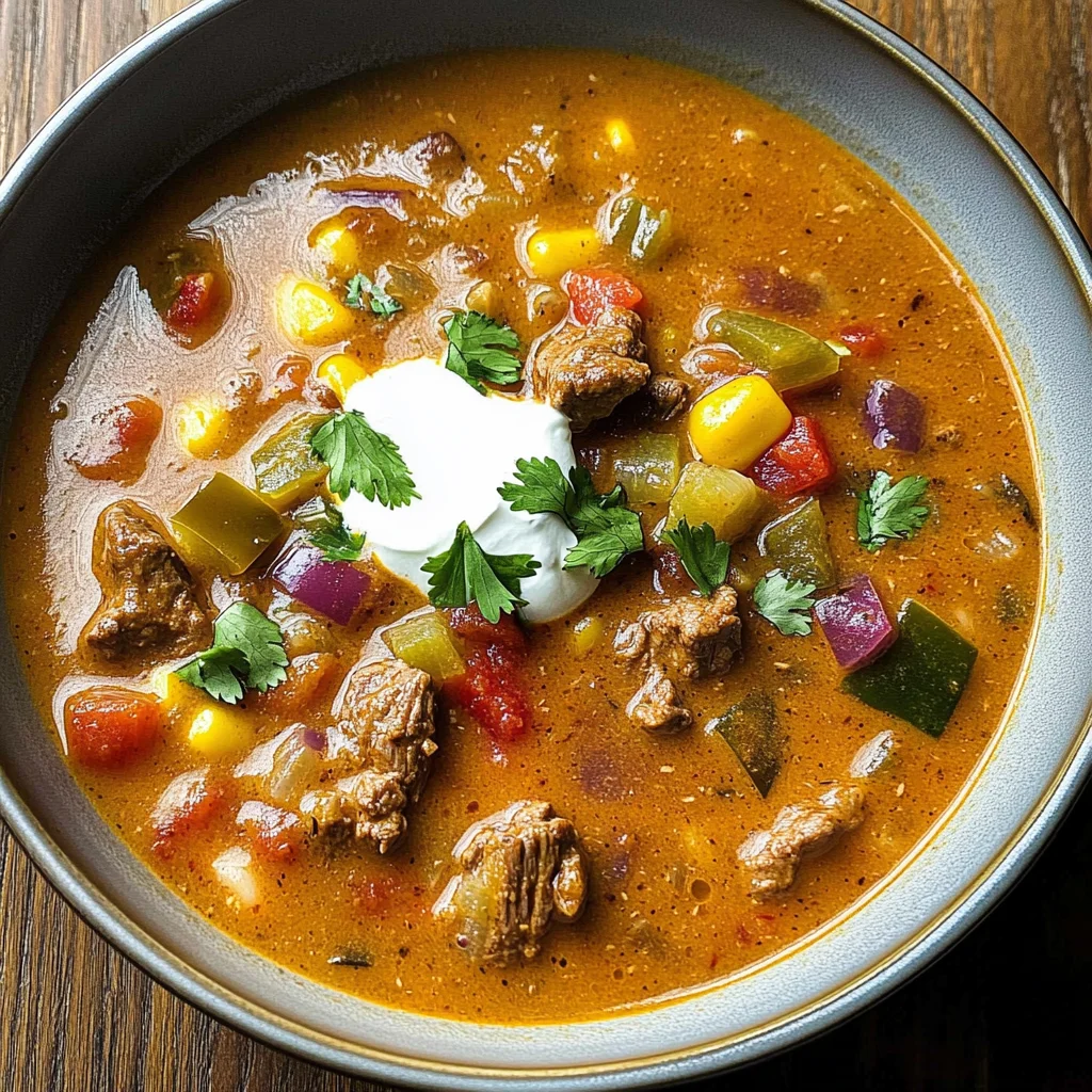 Creamy Beef Taco Soup
