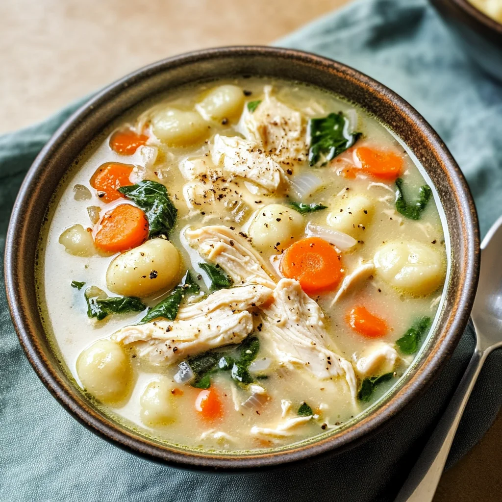 Creamy Crockpot Chicken Gnocchi Soup