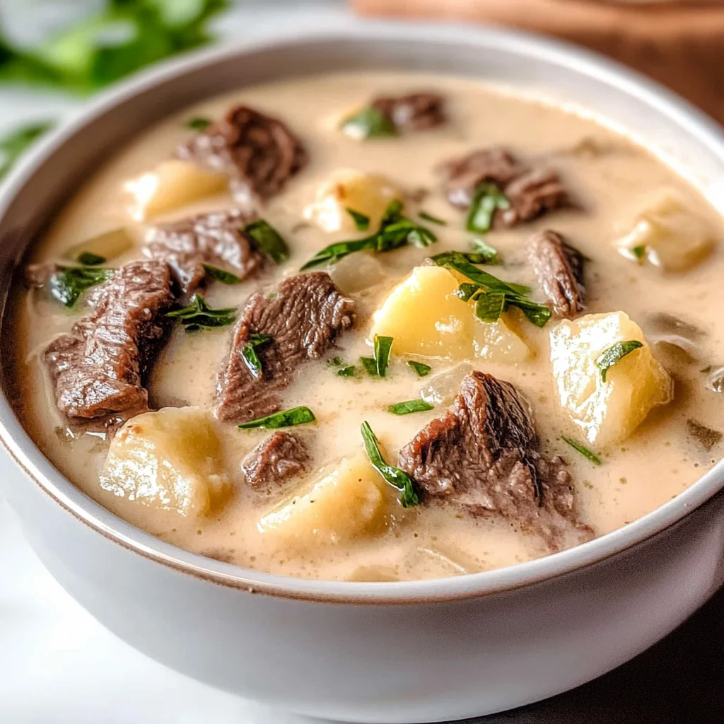 Creamy Steak and Potato Soup