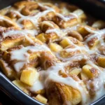 Crock Pot Apple Pie Cinnamon Roll Casserole