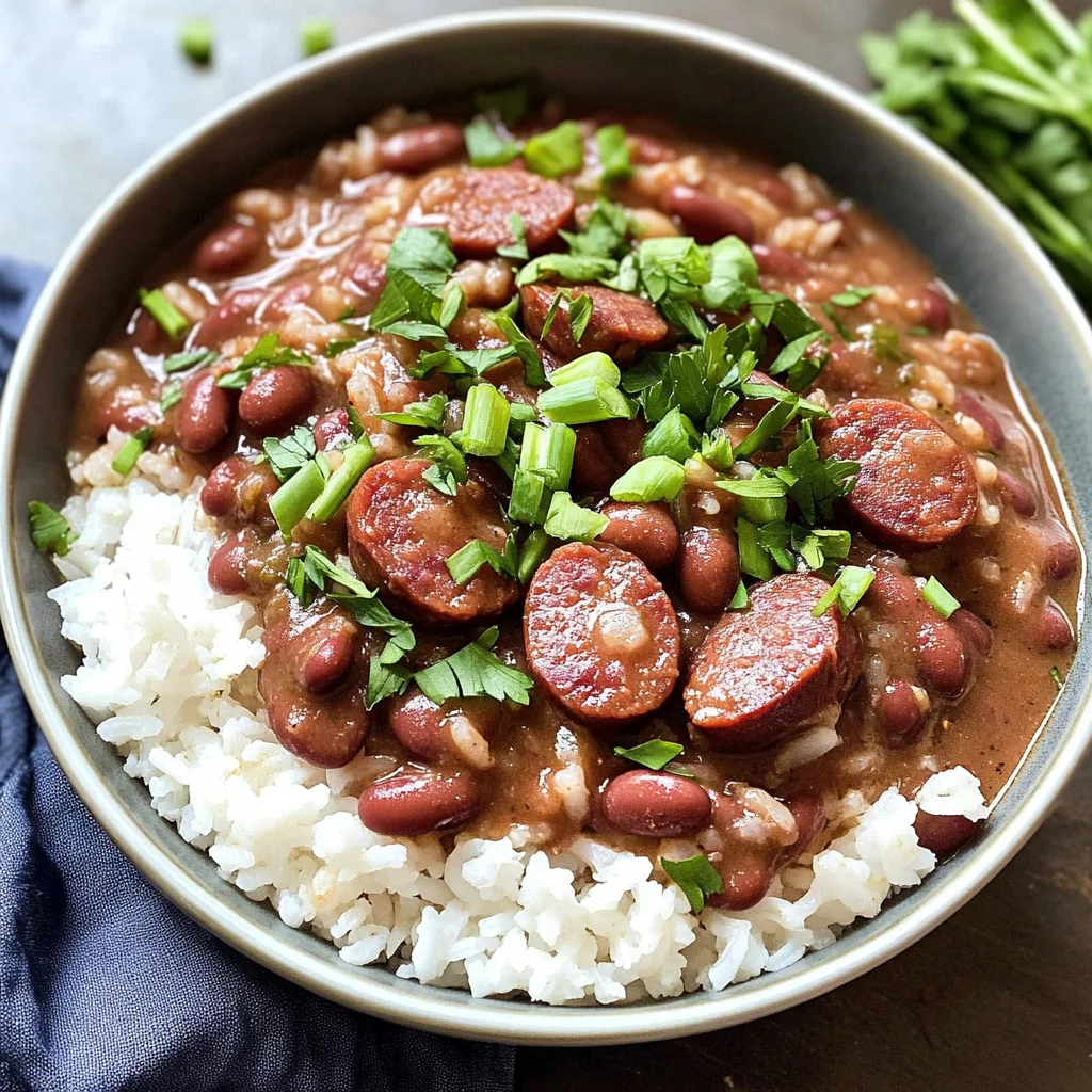 Louisiana Style Red Beans and Rice with Sausage
