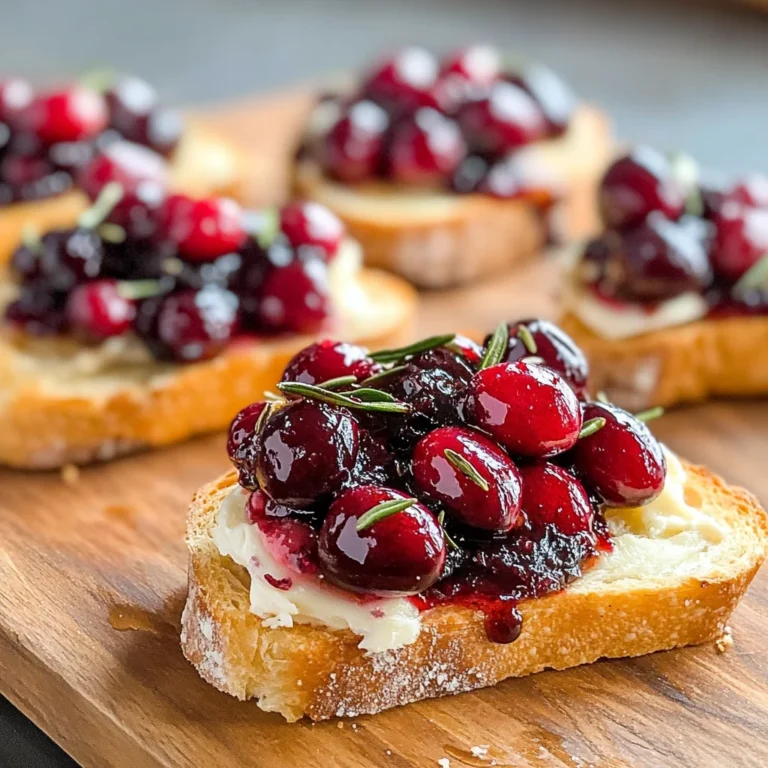 Roasted Balsamic Cranberry and Brie Crostini