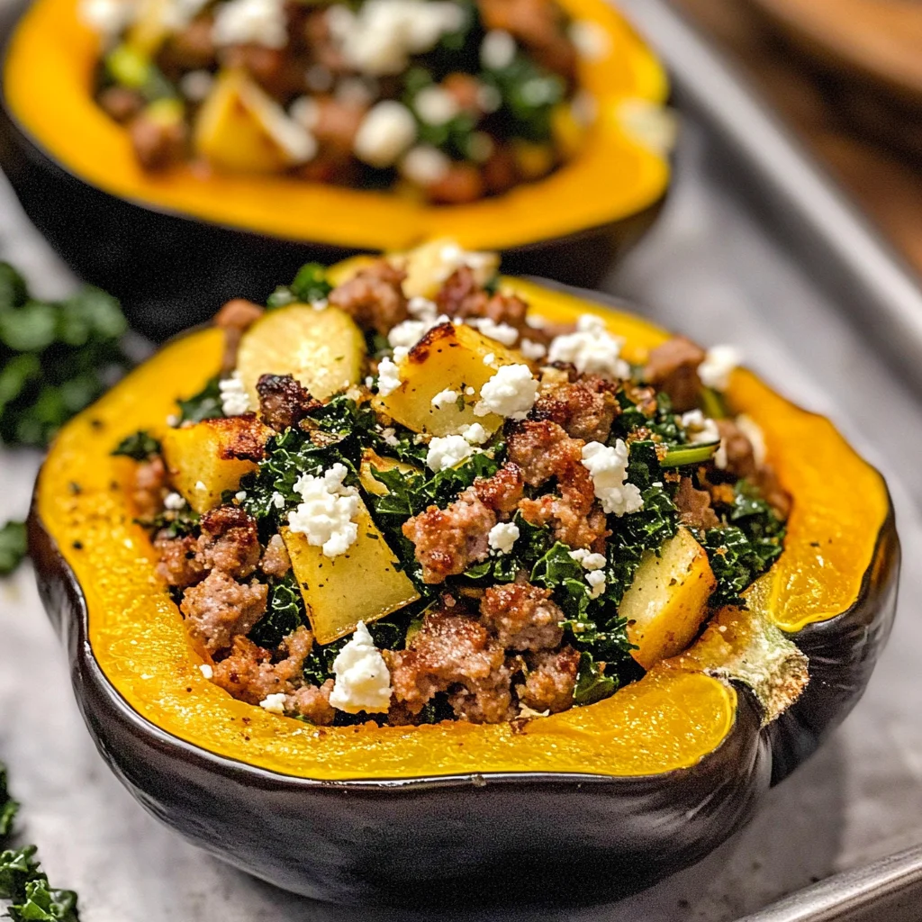 Sausage-Stuffed Acorn Squash