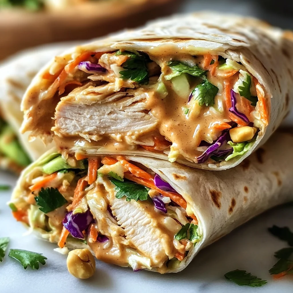 Thai Peanut Chicken Wraps