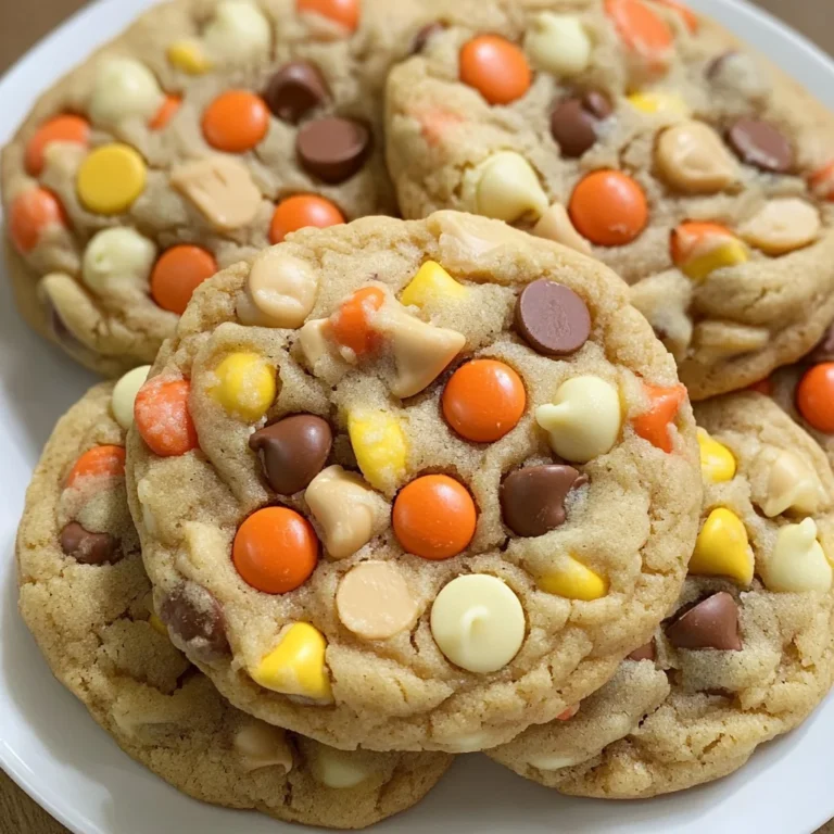 White Chocolate Reese’s Pieces Peanut Butter Chip Cookies