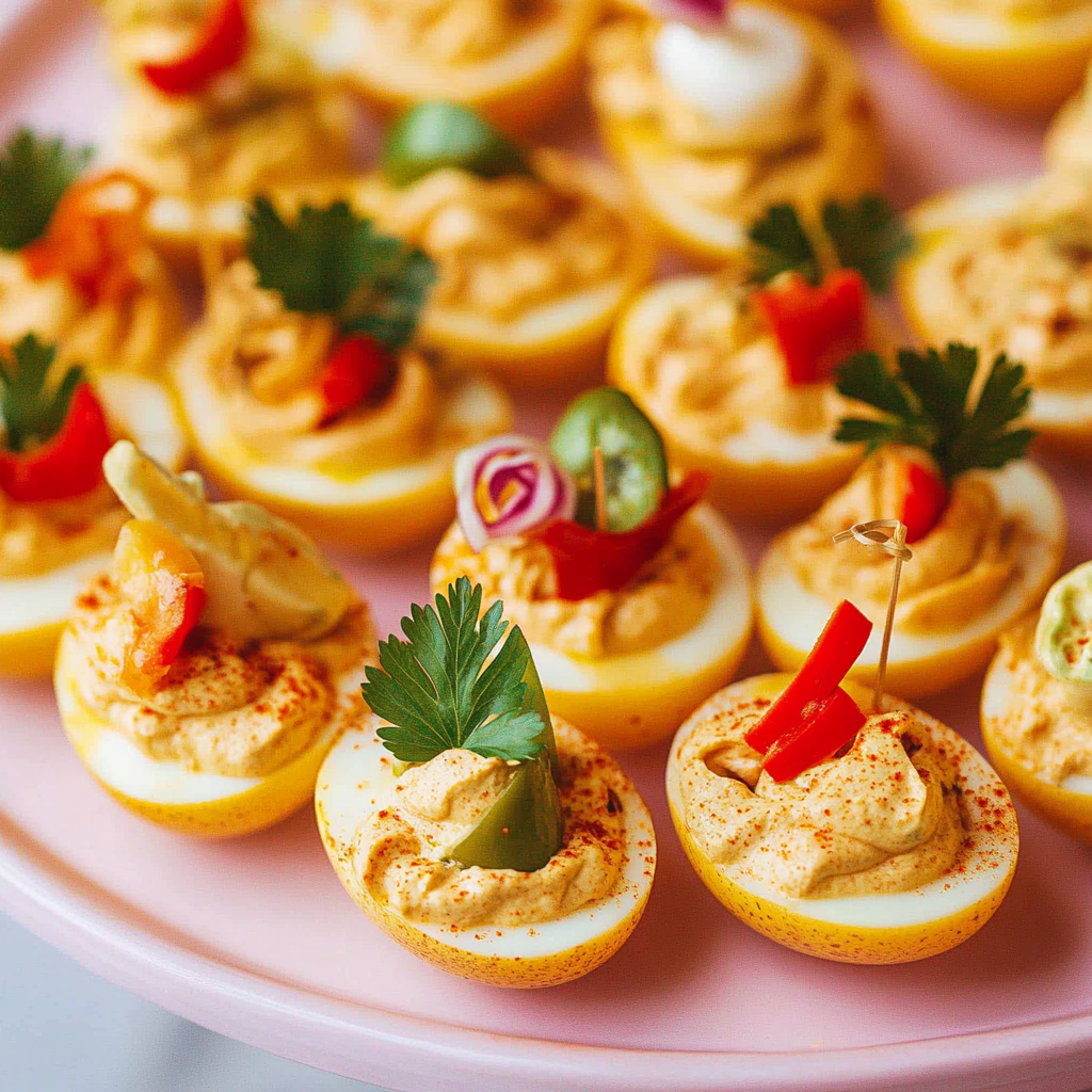 Devilishly Good Bloody Mary Deviled Eggs