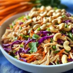 Chicken Cashew Crunch Salad with Sesame Dressing