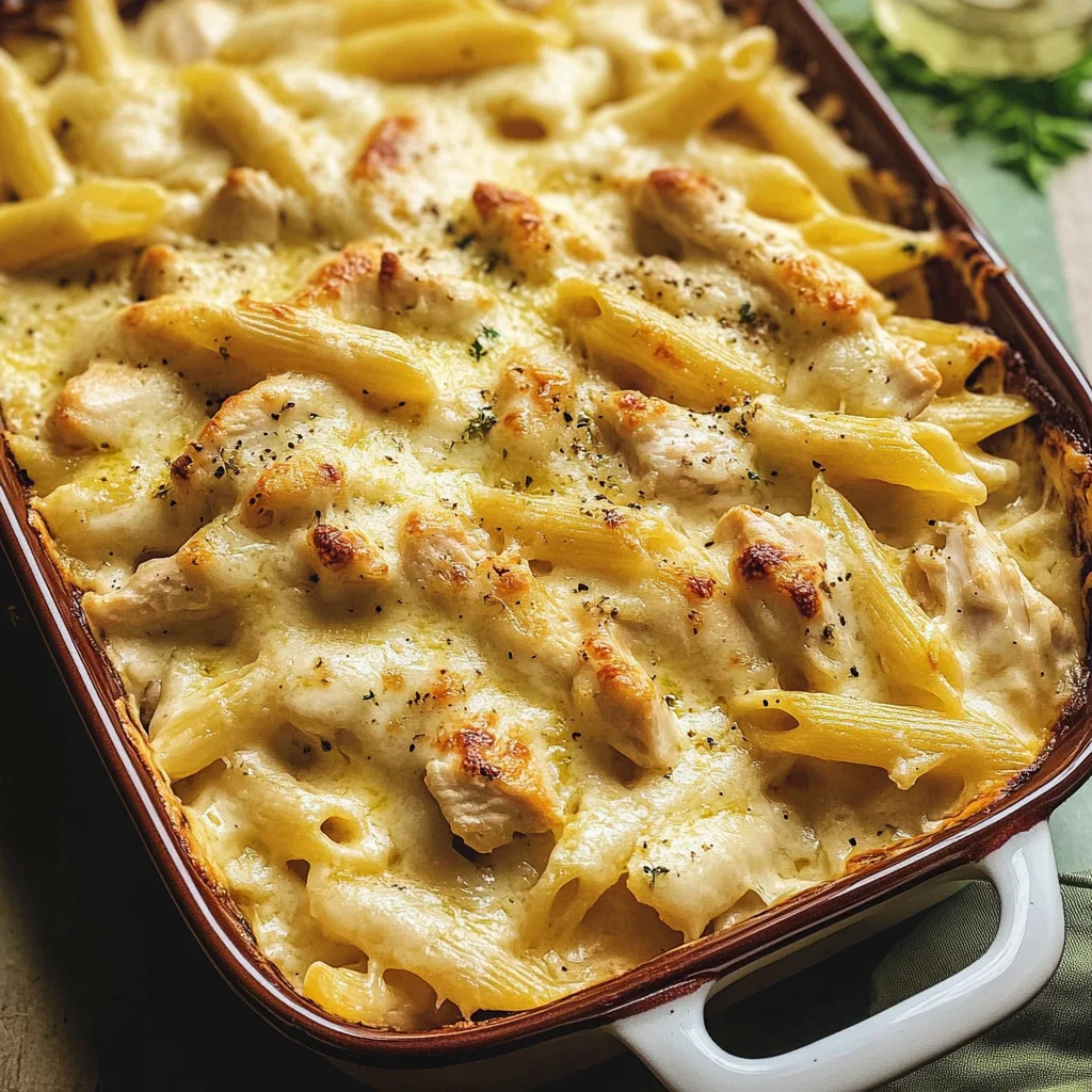 Creamy Chicken Alfredo Pasta Bake