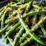 Crispy Garlic Parmesan Roasted Green Beans