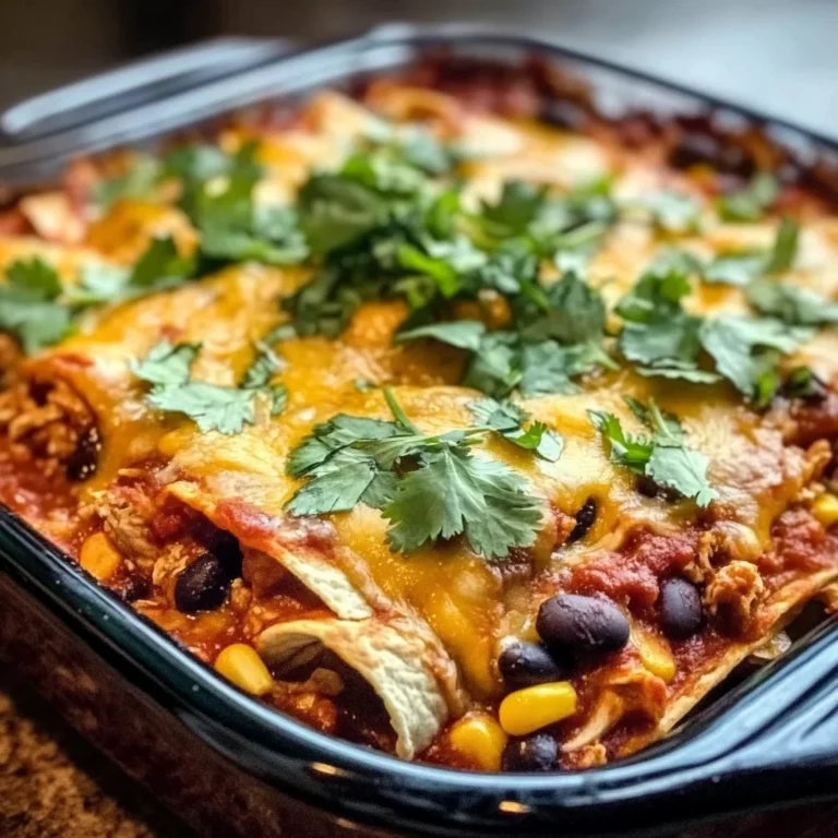 Crockpot Chicken Enchilada Casserole