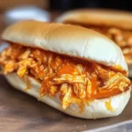 Easy Crockpot Buffalo Chicken Sandwiches (4 Ingredients!)