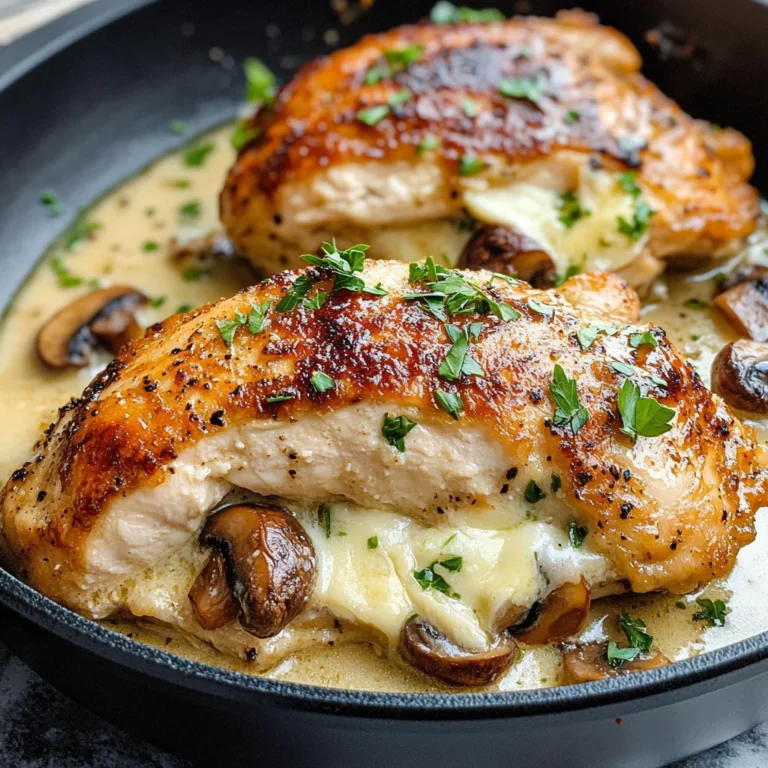 Garlic Butter Mushroom Stuffed Chicken