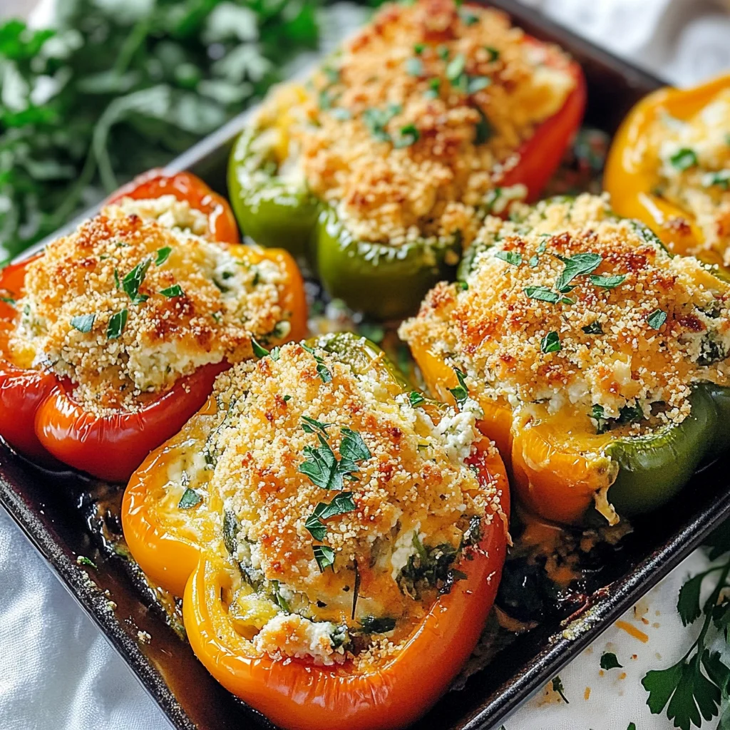 Herby Ricotta Stuffed Peppers