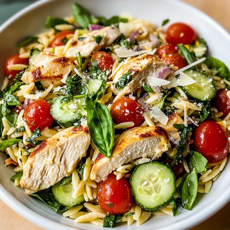 Lemon Orzo Salad with Chicken