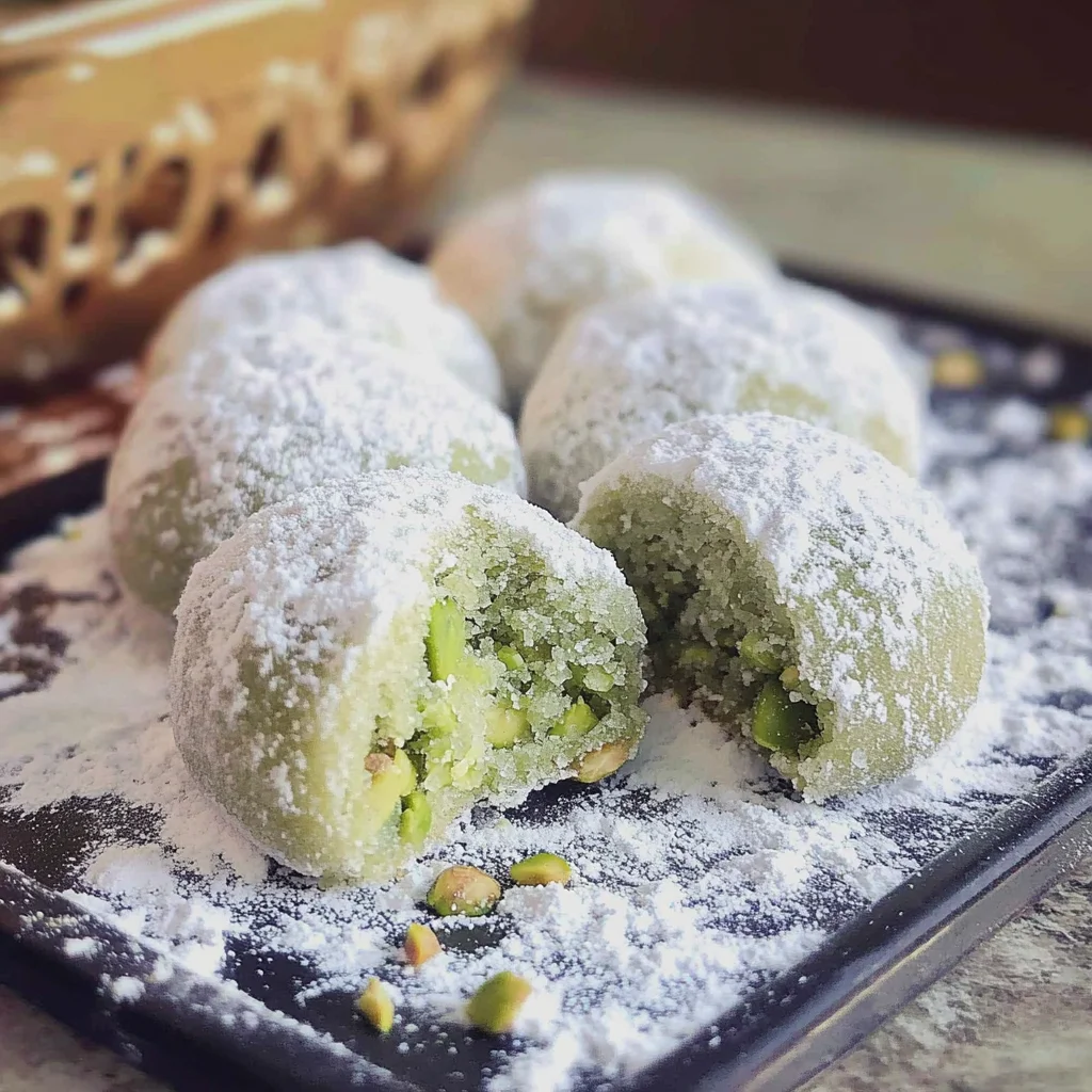 Pistachio Snowball Cookies