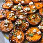 Roasted Sweet Potato Rounds with Honey & Feta