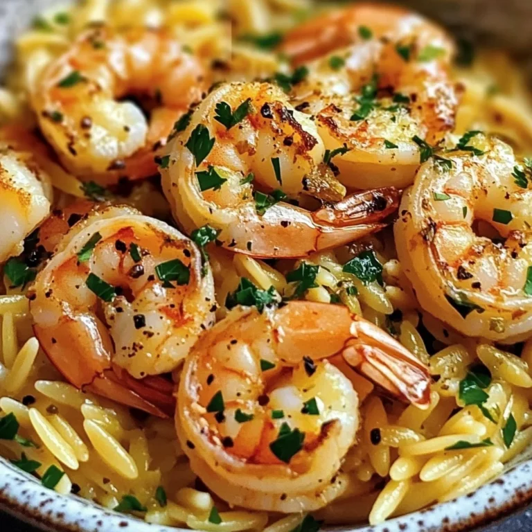 Shrimp Orzo in Lemon Garlic Sauce