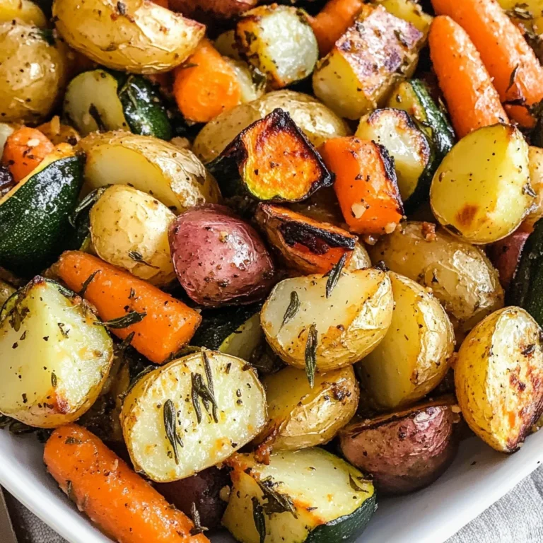 Garlic Herb Roasted Potatoes Carrots and Zucchini