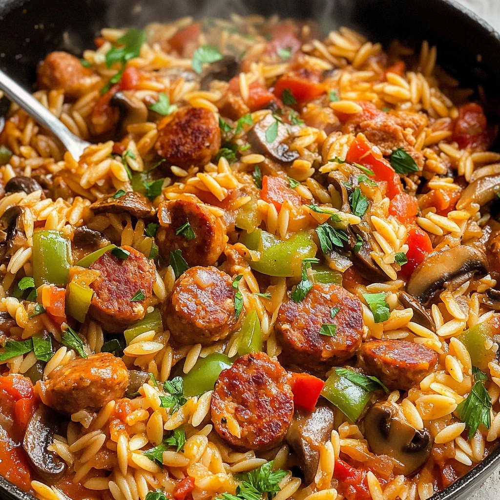 One-Pan Orzo and Chicken Sausage Recipe